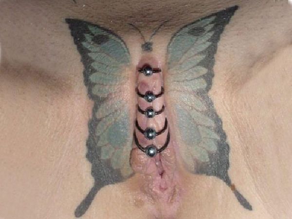 Clit and labia piercing