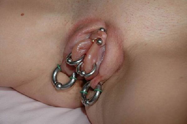 Clit and labia piercing