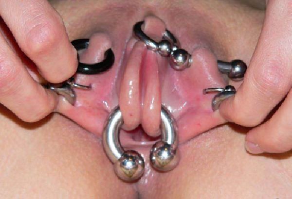 Clit and labia piercing