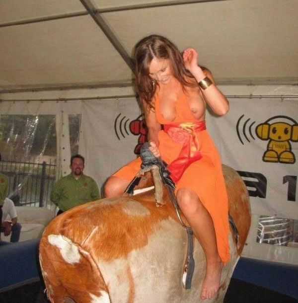 Boob, uh, bullriding